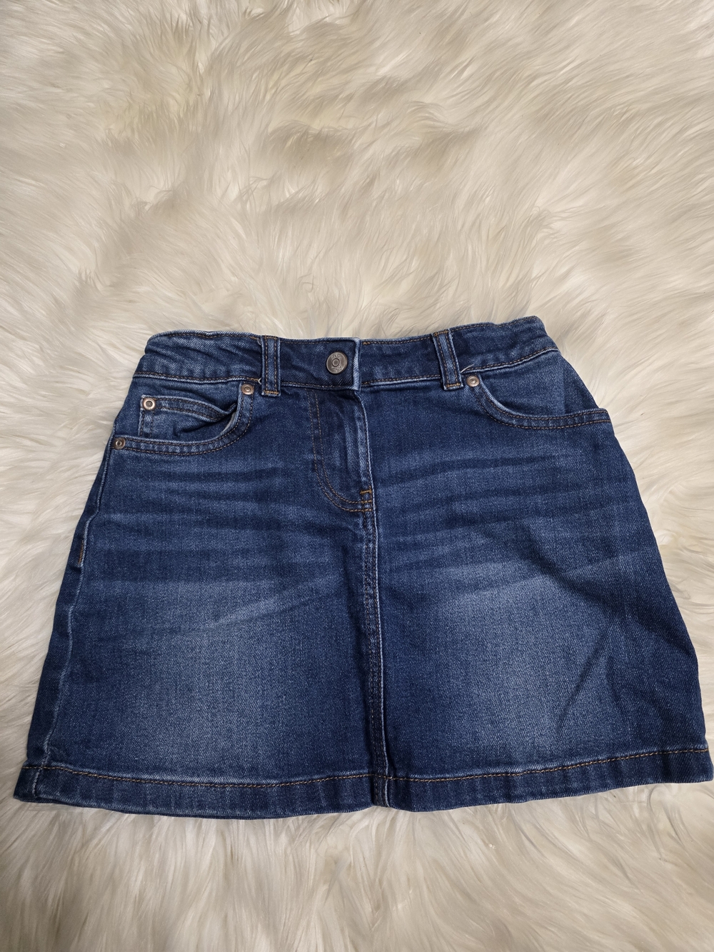 Boden Star-Trim Blue Denim Skirt